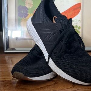 New Balance Black and White Knit Sneakers